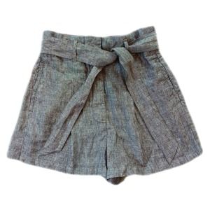 Artisan NY Cool Gray High Waisted Paperbag Shorts Women's Size 4